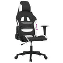 gamingstol stof sort og hvid
