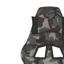 gamingstol med fodstøtte stof camouflage og sort