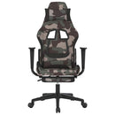 gamingstol med fodstøtte stof camouflage og sort