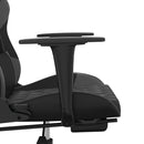 gamingstol med fodstøtte kunstlæder sort og grå