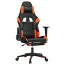 gamingstol med fodstøtte kunstlæder sort og orange