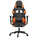 gamingstol med fodstøtte kunstlæder sort og orange