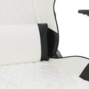 gamingstol med fodstøtte kunstlæder hvid og sort