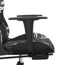 gamingstol med fodstøtte kunstlæder sort og camouflage