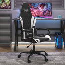 gamingstol kunstlæder sort og hvid