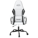 gamingstol kunstlæder hvid og sort