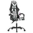 gamingstol kunstlæder sort og hvid