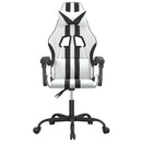 gamingstol kunstlæder hvid og sort