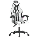 gamingstol kunstlæder hvid og sort