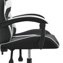 gamingstol kunstlæder sort og hvid