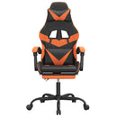 gamingstol med fodstøtte kunstlæder sort og orange