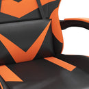 gamingstol med fodstøtte kunstlæder sort og orange