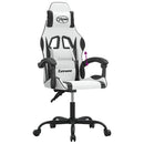 gamingstol kunstlæder hvid og sort