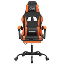 gamingstol med fodstøtte kunstlæder sort og orange
