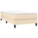 Boxspring sengeramme 90x190 cm stof cremefarvet