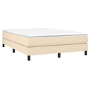 Boxspring sengeramme 140x190 cm stof cremefarvet