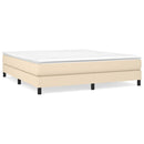 Boxspring sengeramme 160x200 cm stof cremefarvet