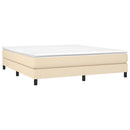 Boxspring sengeramme 160x200 cm stof cremefarvet