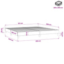 Boxspring sengeramme 200x200 cm stof lysegrå