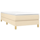 Boxspring sengeramme 90x190 cm stof cremefarvet