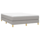 Boxspring sengeramme 140x190 cm stof lysegrå