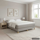 Boxspring sengeramme 140x200 cm stof lysegrå