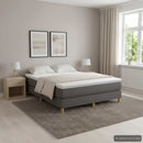 Boxspring sengeramme 140x200 cm stof mørkegrå