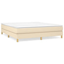 Boxspring sengeramme 160x200 cm stof cremefarvet
