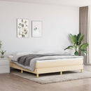 Boxspring sengeramme 160x200 cm stof cremefarvet