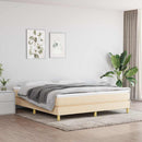 Boxspring sengeramme 160x200 cm stof cremefarvet