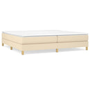 Boxspring sengeramme 200x200 cm stof cremefarvet