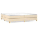 Boxspring sengeramme 200x200 cm stof cremefarvet
