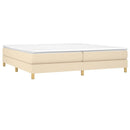 Boxspring sengeramme 200x200 cm stof cremefarvet