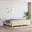 Boxspring sengeramme 200x200 cm stof cremefarvet