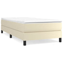 Boxspring sengeramme 80x200 cm kunstlæder cremefarvet