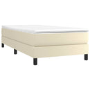 Boxspring sengeramme 90x200 cm kunstlæder cremefarvet