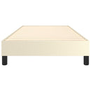 Boxspring sengeramme 90x200 cm kunstlæder cremefarvet