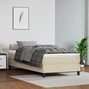 Boxspring sengeramme 90x200 cm kunstlæder cremefarvet