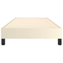 Boxspring sengeramme 100x200 cm kunstlæder cremefarvet