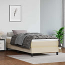 Boxspring sengeramme 100x200 cm kunstlæder cremefarvet