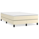 Boxspring sengeramme 120x200 cm kunstlæder cremefarvet