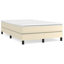 Boxspring sengeramme 120x200 cm kunstlæder cremefarvet