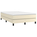 Boxspring sengeramme 120x200 cm kunstlæder cremefarvet