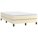 Boxspring sengeramme 120x200 cm kunstlæder cremefarvet