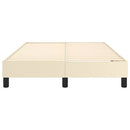 Boxspring sengeramme 120x200 cm kunstlæder cremefarvet