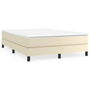 Boxspring sengeramme 140x190 cm kunstlæder cremefarvet