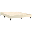 Boxspring sengeramme 140x190 cm kunstlæder cremefarvet
