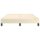 Boxspring sengeramme 140x190 cm kunstlæder cremefarvet