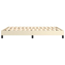 Boxspring sengeramme 140x190 cm kunstlæder cremefarvet