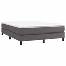 Boxspring sengeramme 140x190 cm kunstlæder grå